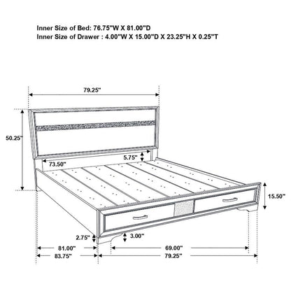 Miranda - Storage Wood Panel Bed CoasterEveryday