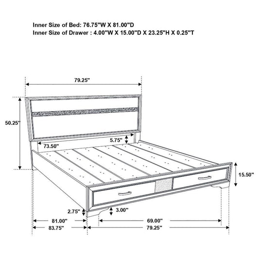 Miranda - Storage Wood Panel Bed CoasterEveryday