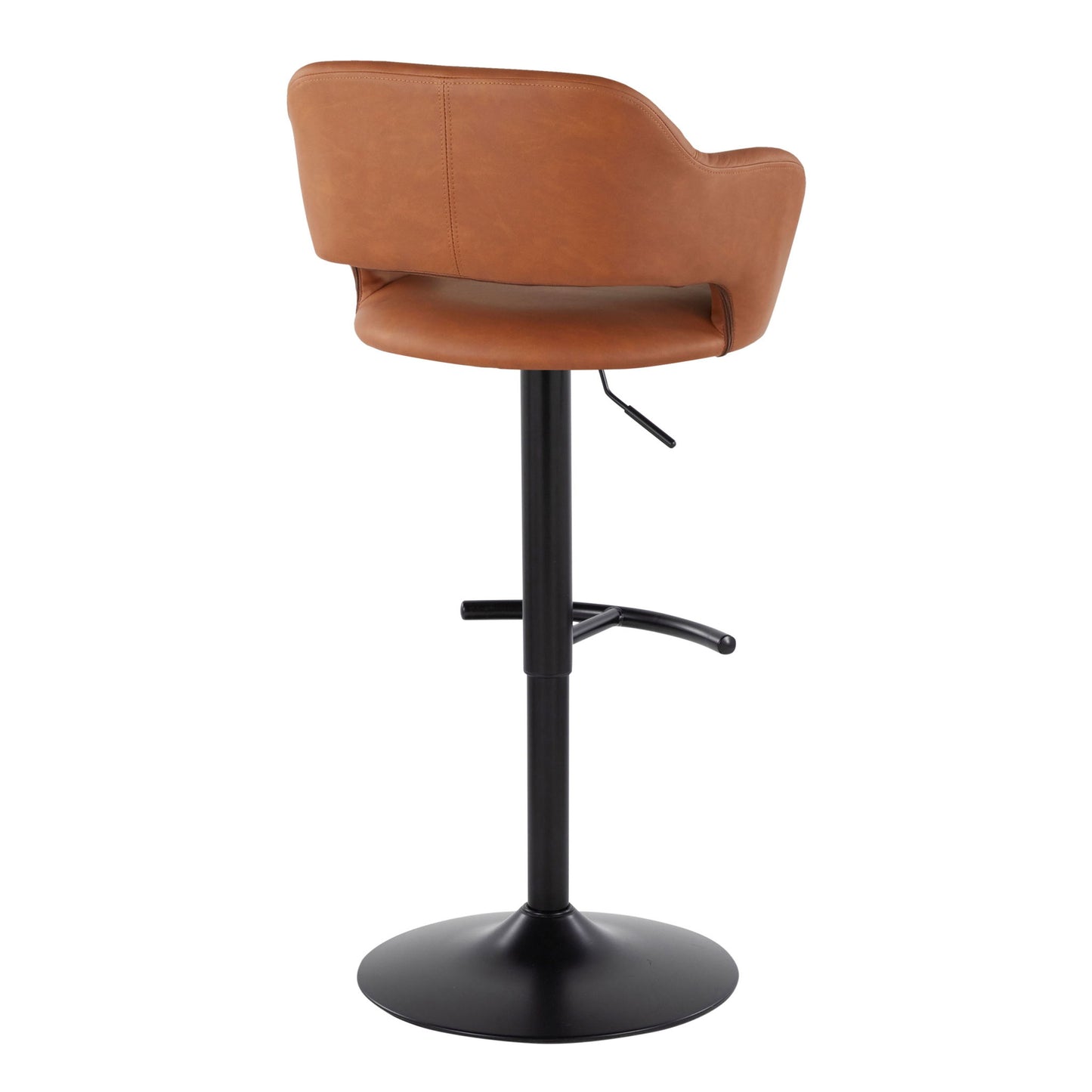 Margarite - Contemporary Adjustable Barstool With Swivel With Rounded T Footrest (Set of 2) Lumi Source