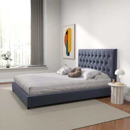 Donald - Mid-Century Modern Upholstered Platform Bed Ashcroft Furniture