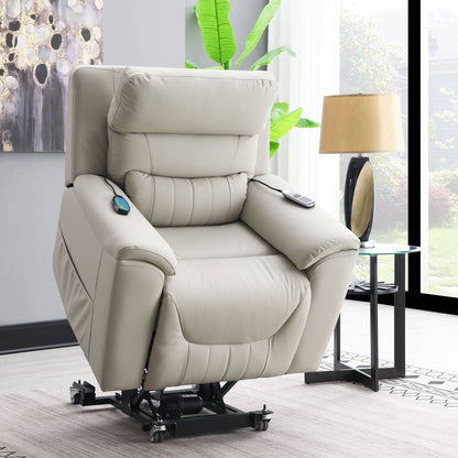 Marsha - Power Recliner With Lift & Massage - Light Gray Home Essentials