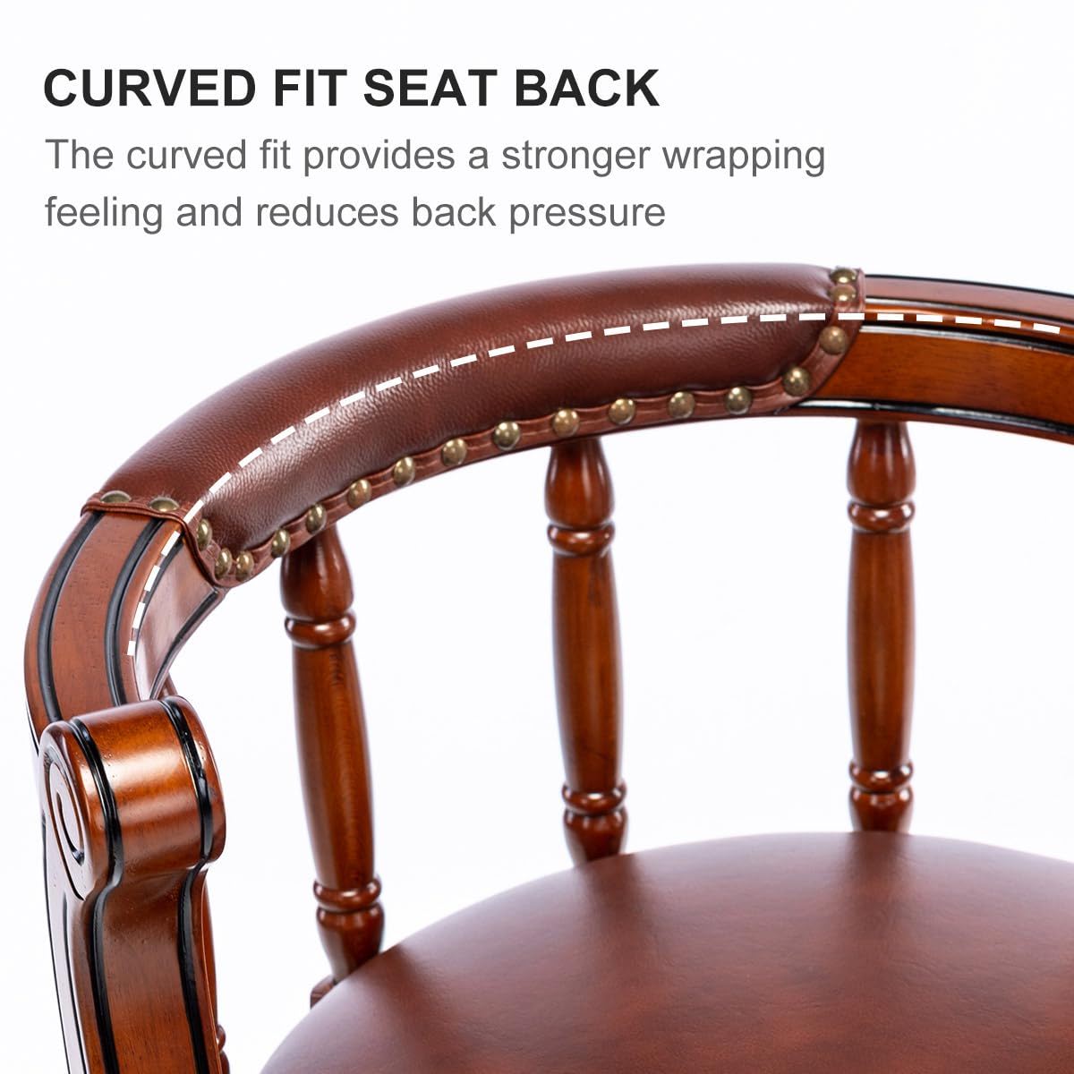 Swivel Cow Top Leather Wooden Bar Stool, 360 Degree Swivel Bar Height Chair With Backs For Home Kitchen Counter Home Essentials