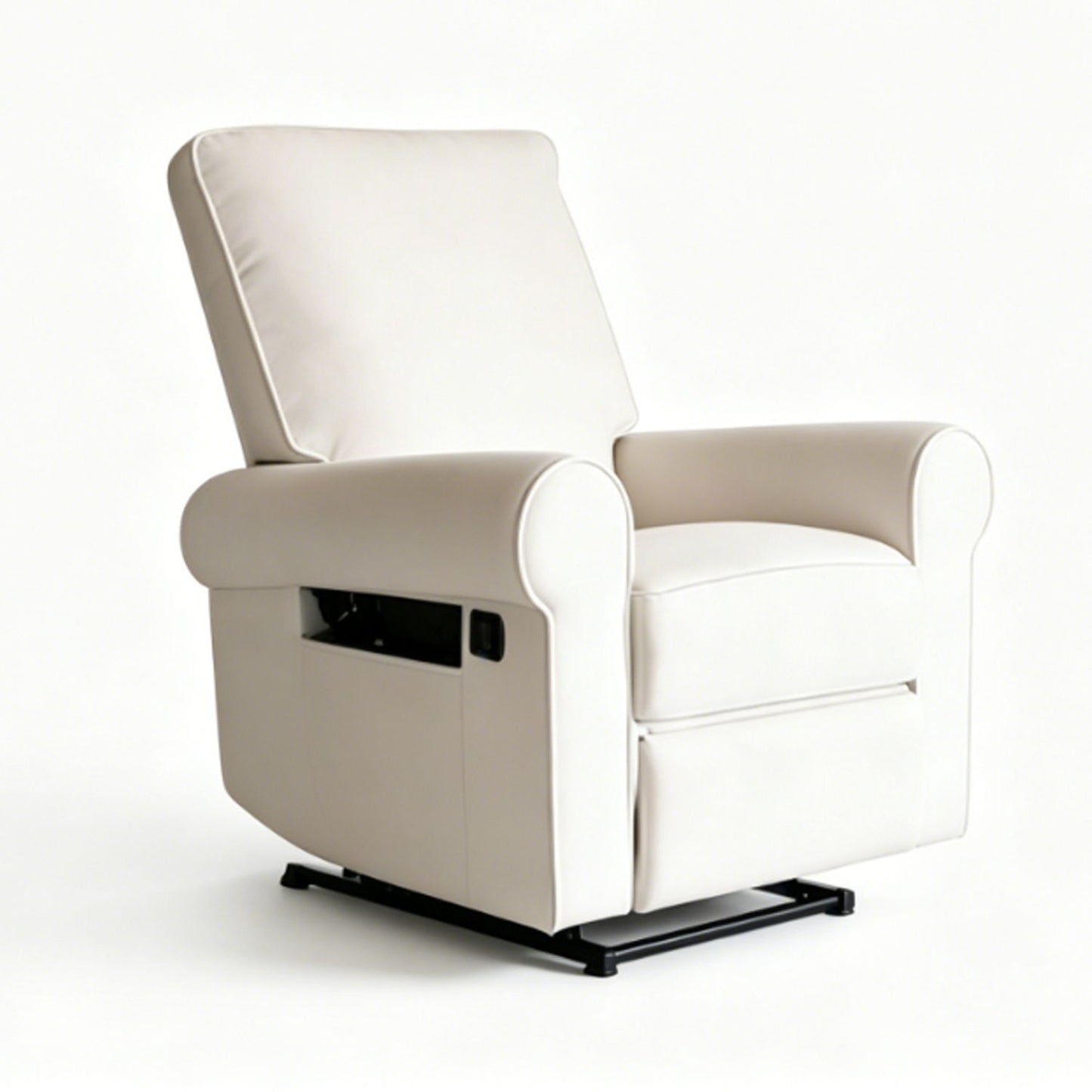 Manual Button Armchair Sofa With 360 Degree Rotation - White Home Essentials