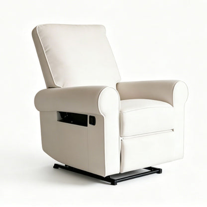 Manual Button Armchair Sofa With 360 Degree Rotation - White Home Essentials