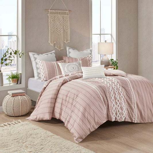 Imani - Printed Duvet Cover Set With - Blush