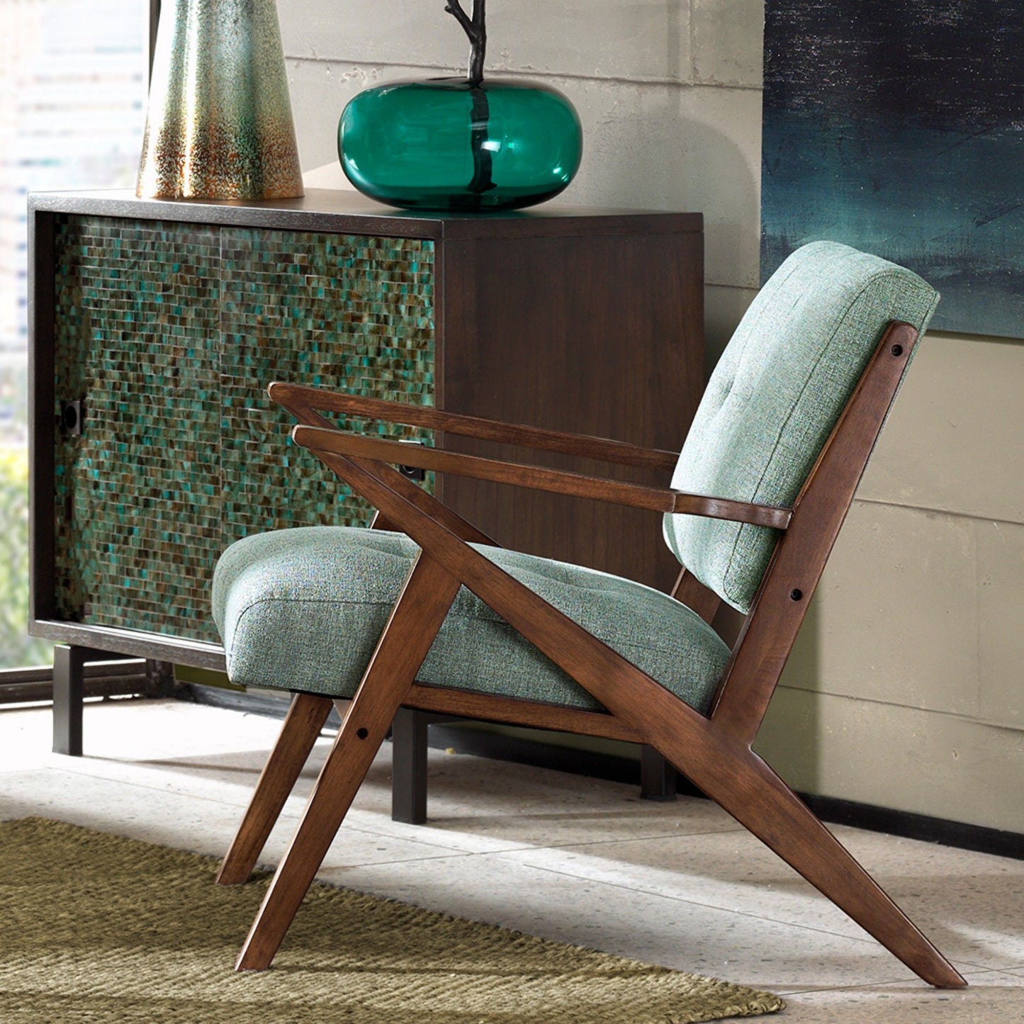 Lounge Chair With Tufted Upholstery And Solid Frame JLA