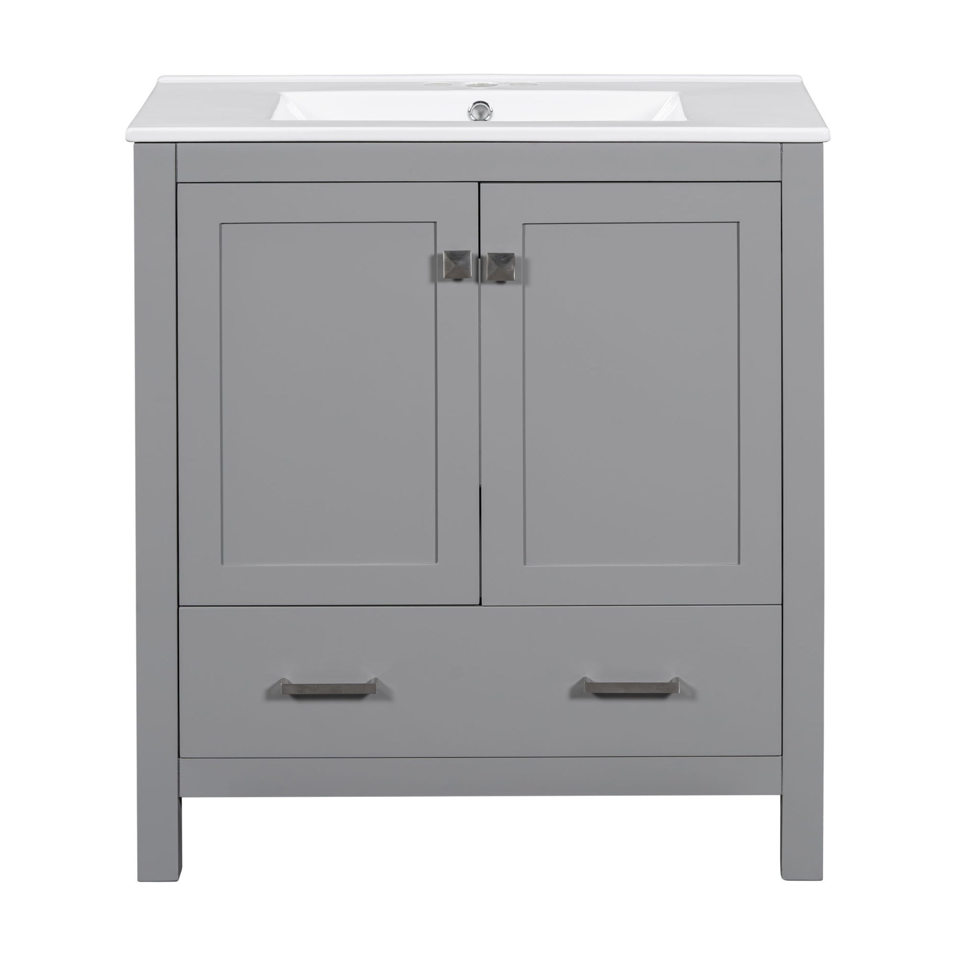 Bathroom Vanity With Single Sink, Combo Cabinet Undermount Sink, Bathroom Storage Cabinet With Two Doors And A Drawer, Soft Closing, Multifunctional Storage, Solid Wood Frame Hearth and Haven