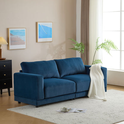 Modern Square Arm Sofa With Soft Fabric Upholstery, Deep Cushions Noble House