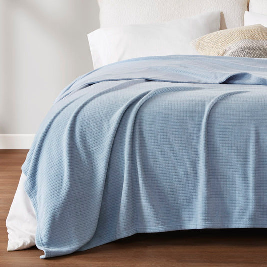 Microfleece - Twin Blanket - Blue True North by Sleep Philosophy