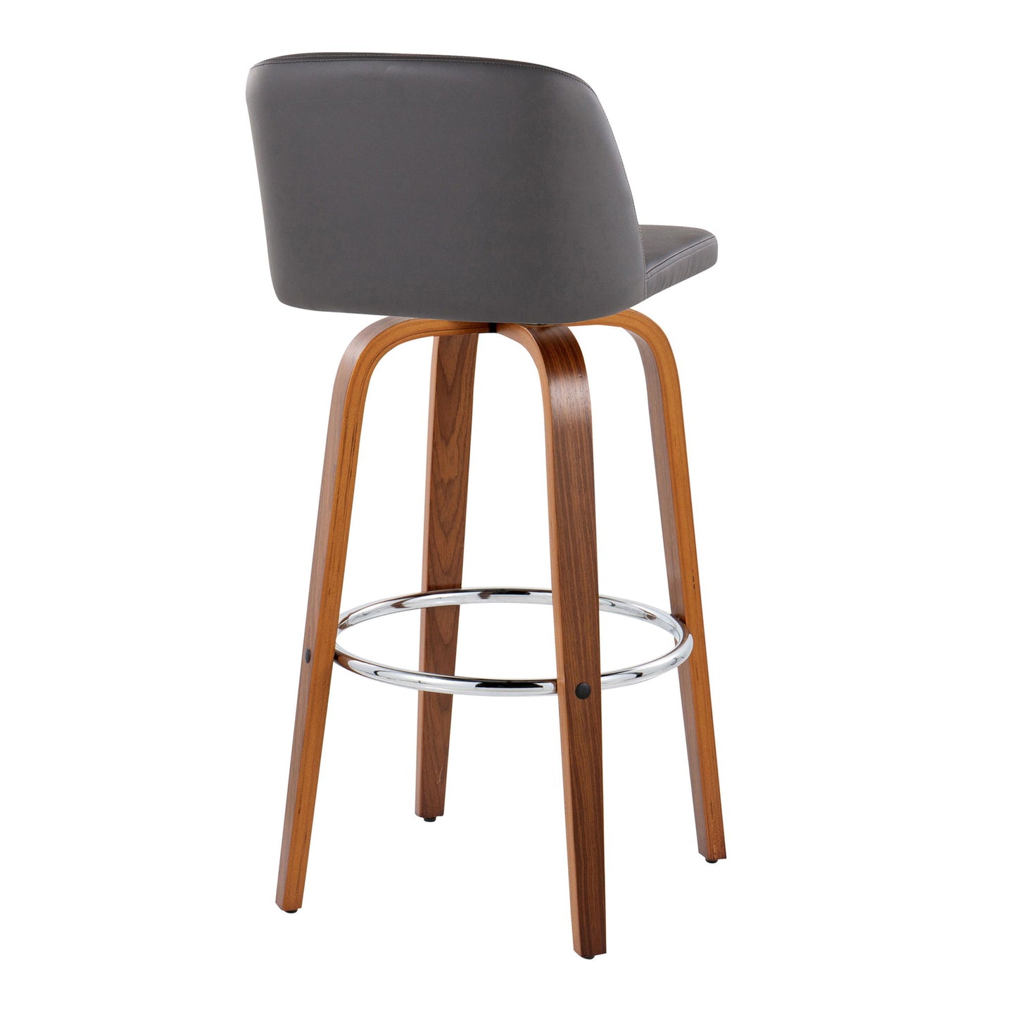 Toriano - Mid Century Modern Fixed Height, Barstool With Swivel With Round Footrest (Set of 2) Lumi Source