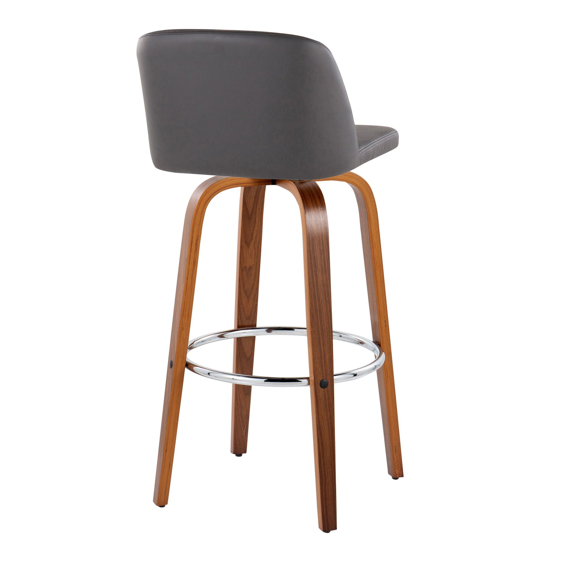 Toriano - Mid Century Modern Fixed Height, Barstool With Swivel With Round Footrest (Set of 2) Lumi Source