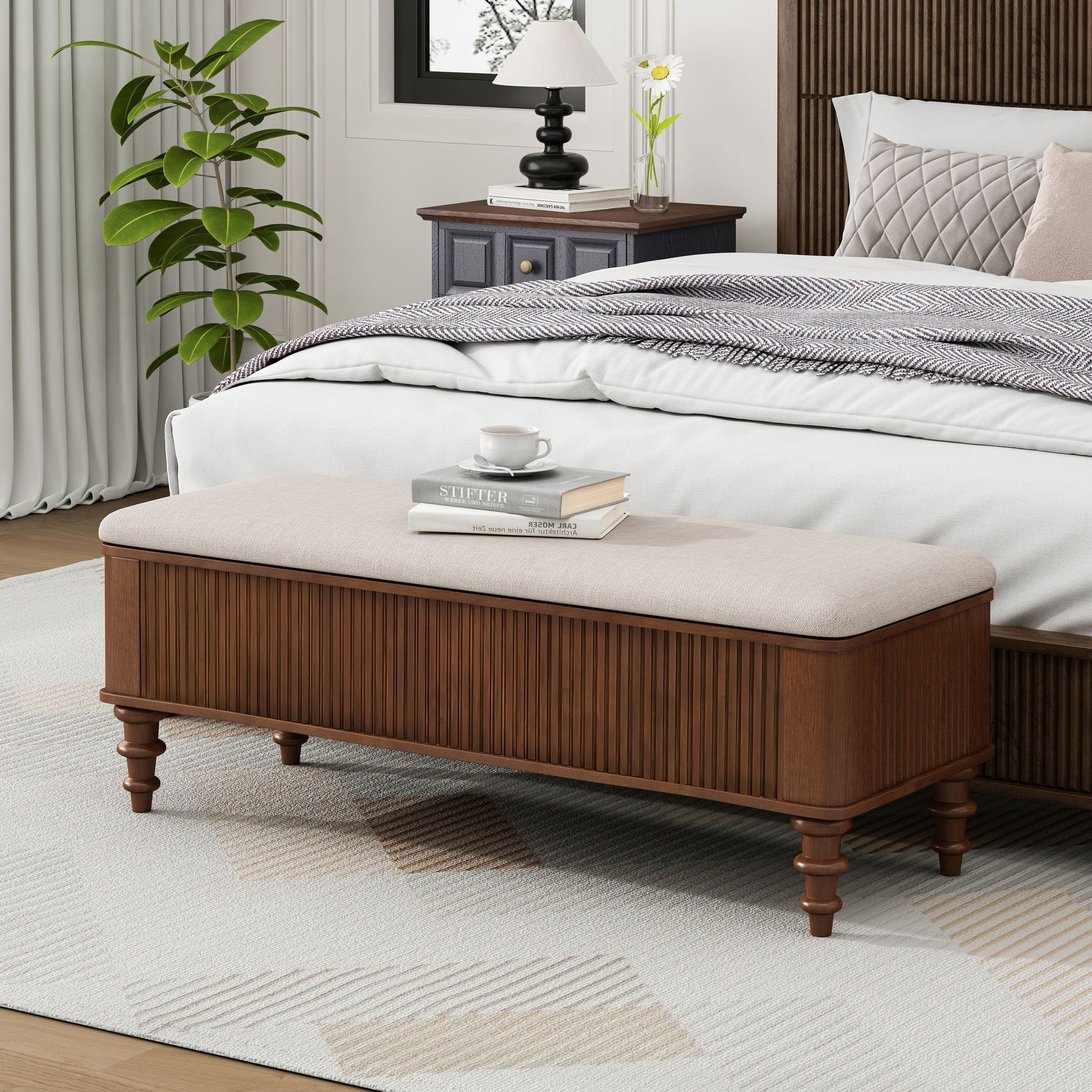 Multi Functional Storage Ottoman Bench Home Essentials