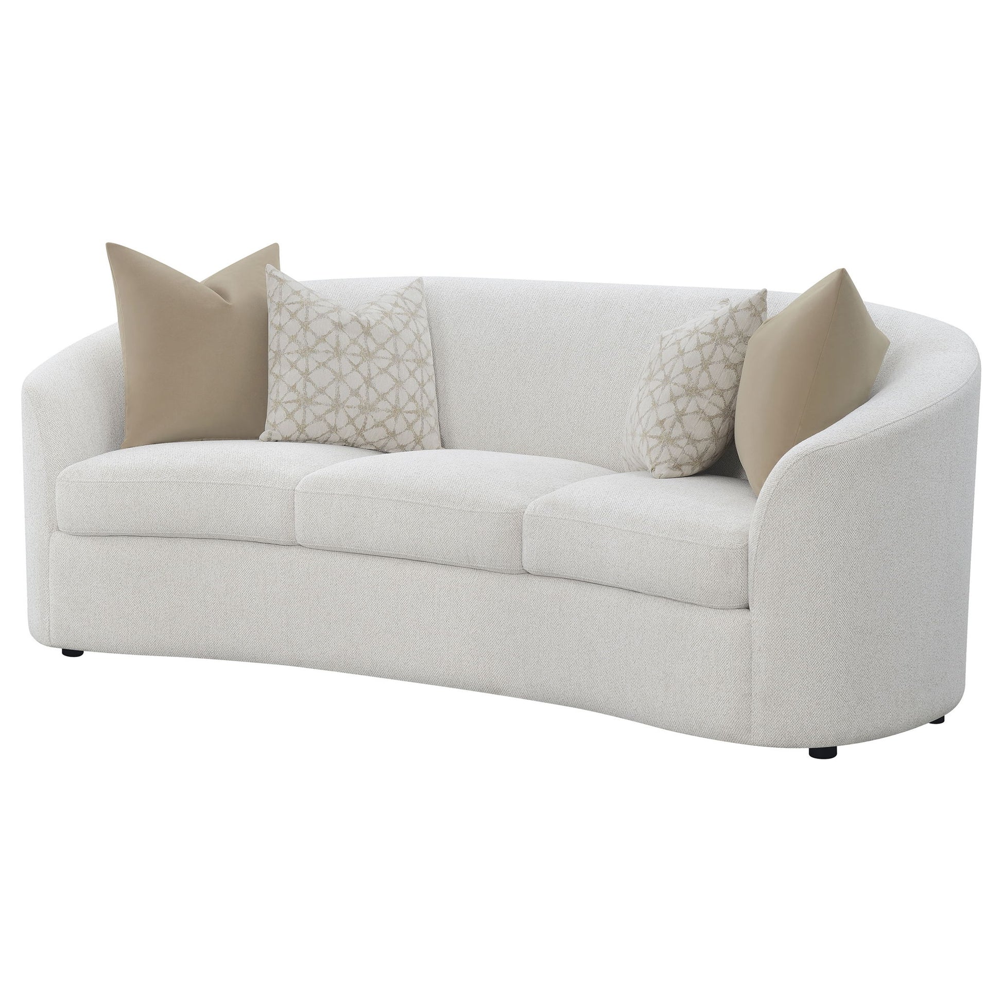 Rory - Sloped Arms Sofa With Pillows - Ivory Furniture Max