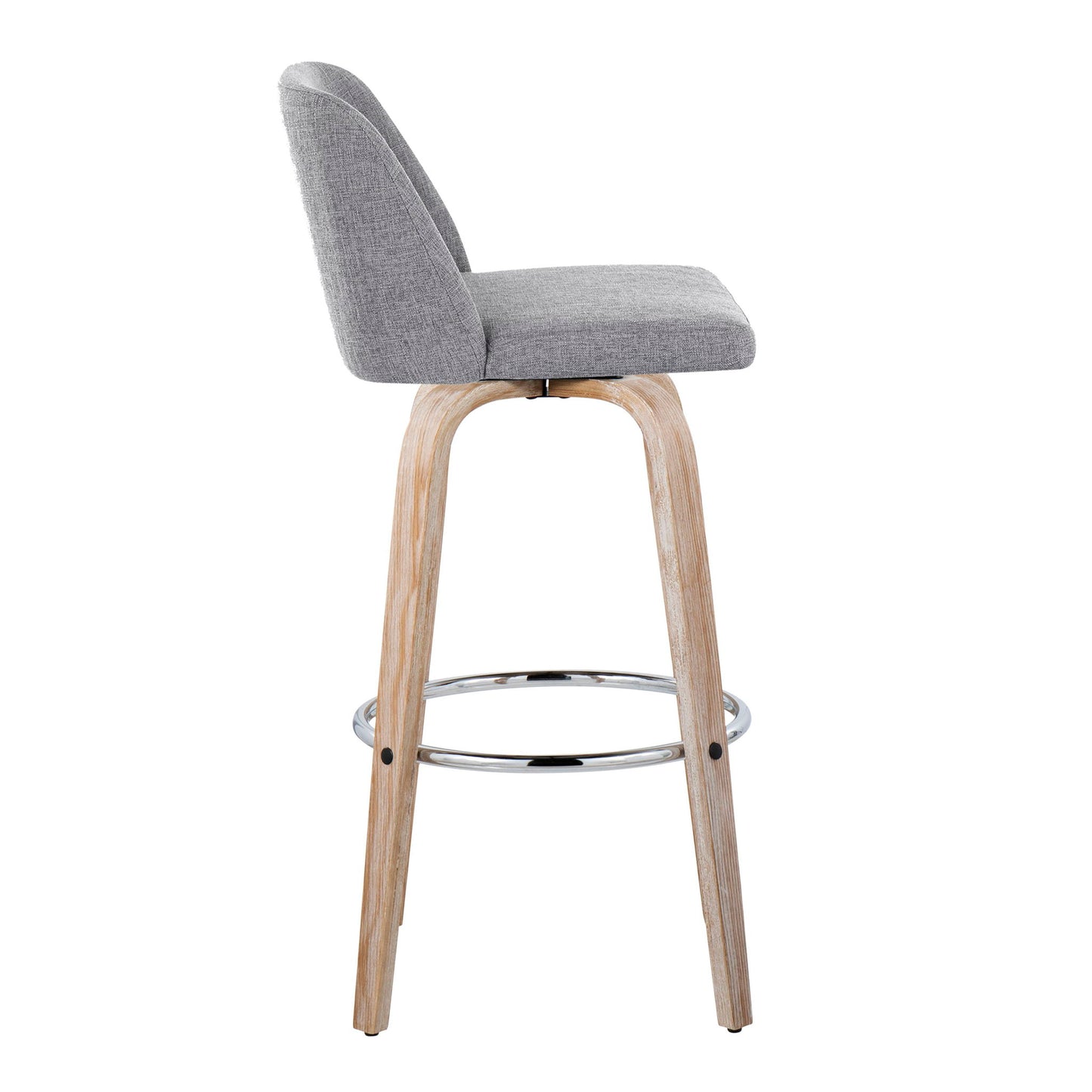 Toriano - Contemporary Fixed Height Barstool With Swivel & Round Footrest (Set of 2) Lumi Source