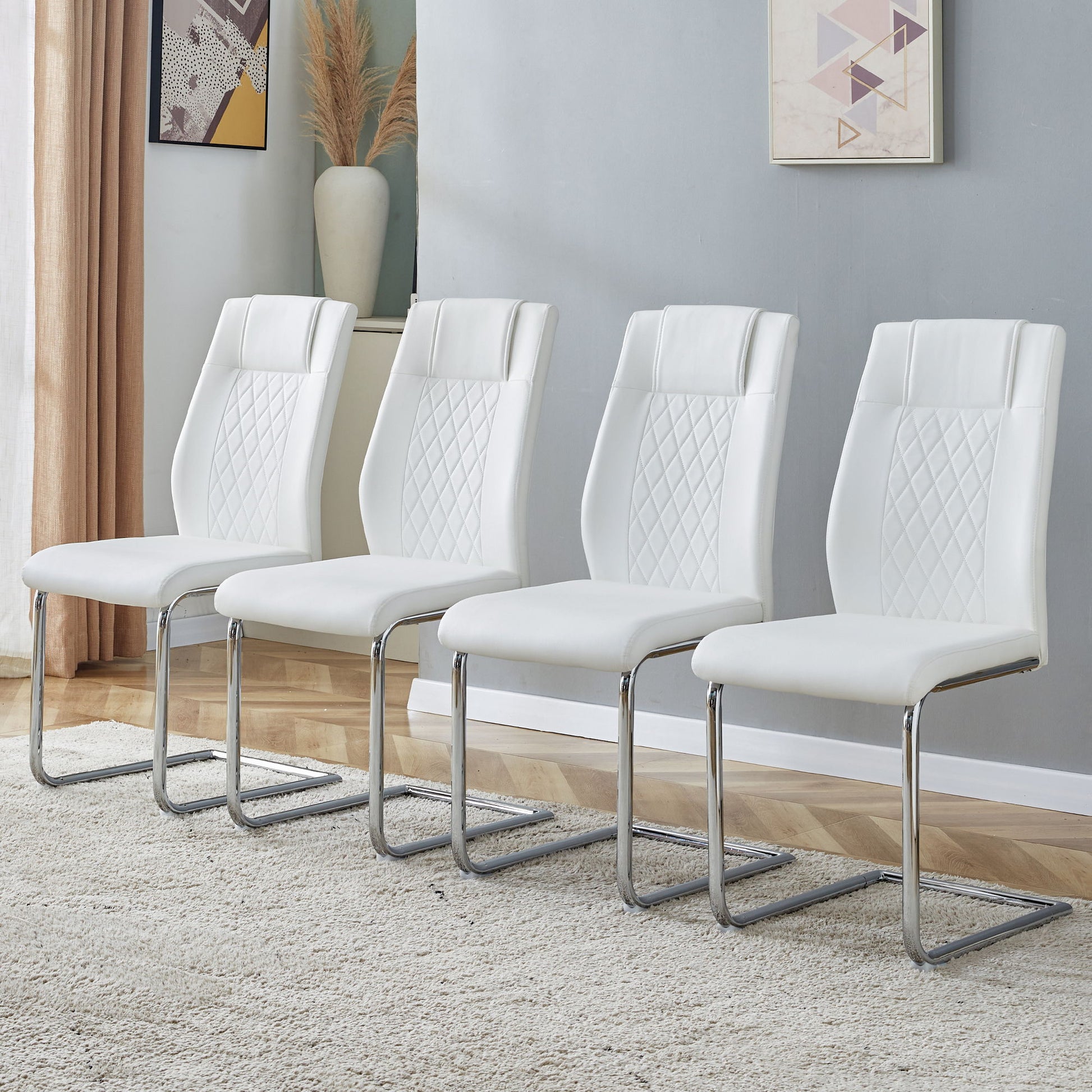 Modern Dining Chairs With Padded Seat, Metal Legs Home Essentials