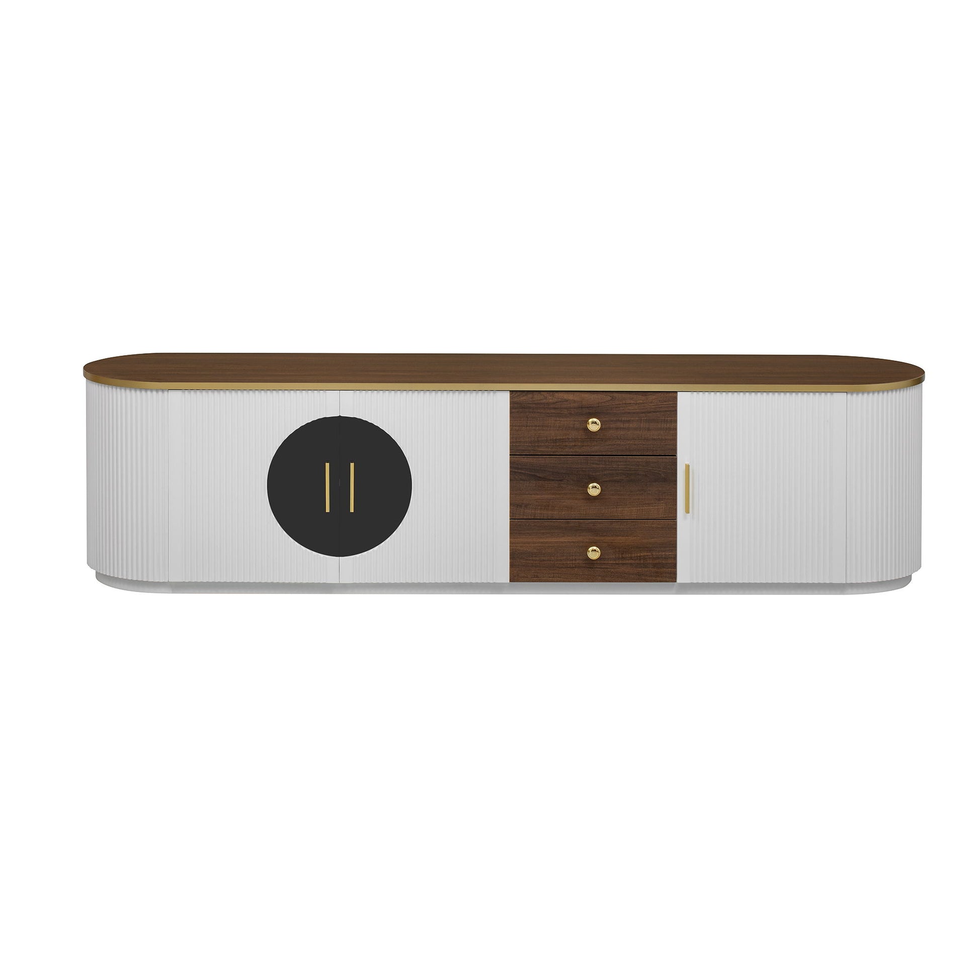 Modern Minimalist TV Stand For TVs Up To 80" With 3 Drawers And 1 Shelf Hearth and Haven