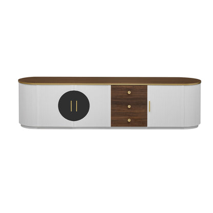 Modern Minimalist TV Stand For TVs Up To 80" With 3 Drawers And 1 Shelf Hearth and Haven