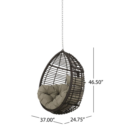 Morris Teardrop - Hanging Chair With Chain And Water Resistant Cushions Noble House