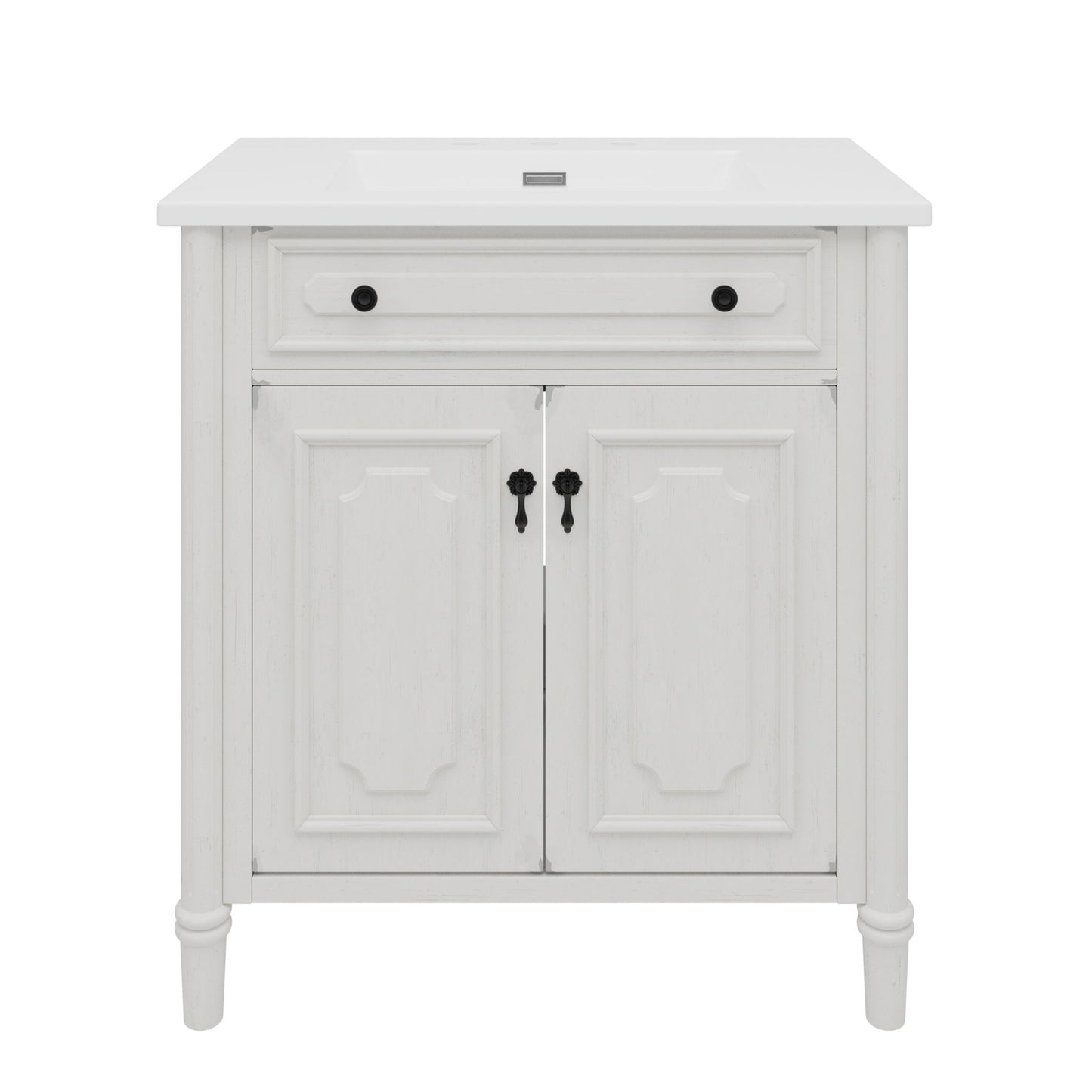 Vintage Bathroom Vanity With Sink, Rustic Cabinet With Soft Close Doors Noble House