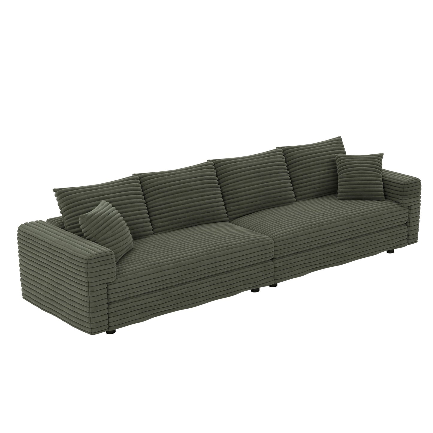 4 Seat Sofa, Modern Comfy Upholstered Sofa Cloud Couch, Deep Seat Couches With Soft Pillows Home Essentials