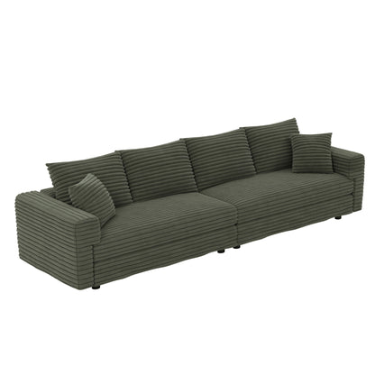 4 Seat Sofa, Modern Comfy Upholstered Sofa Cloud Couch, Deep Seat Couches With Soft Pillows Home Essentials