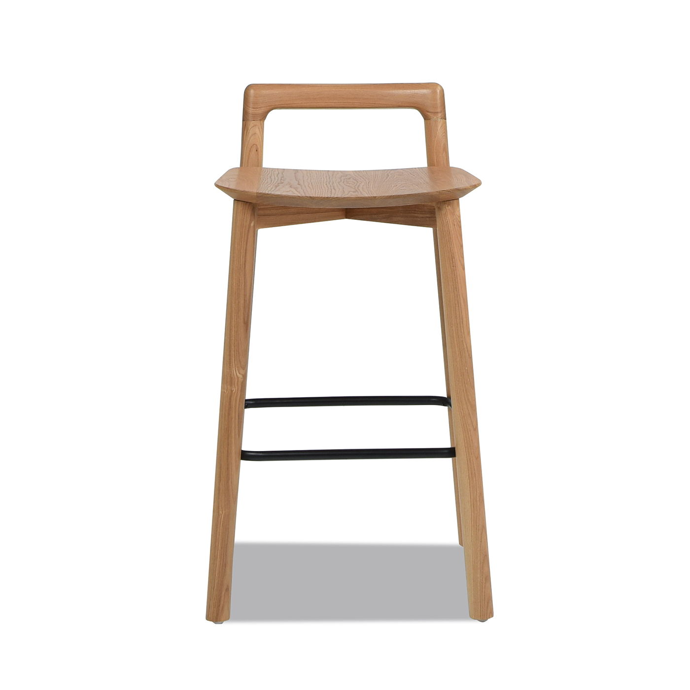 Sven - Modern Minimalist Low Back Counter Stool - Natural Blonde Ash Jennifer Taylor Home
