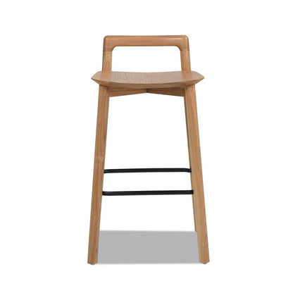 Sven - Modern Minimalist Low Back Counter Stool - Natural Blonde Ash Jennifer Taylor Home