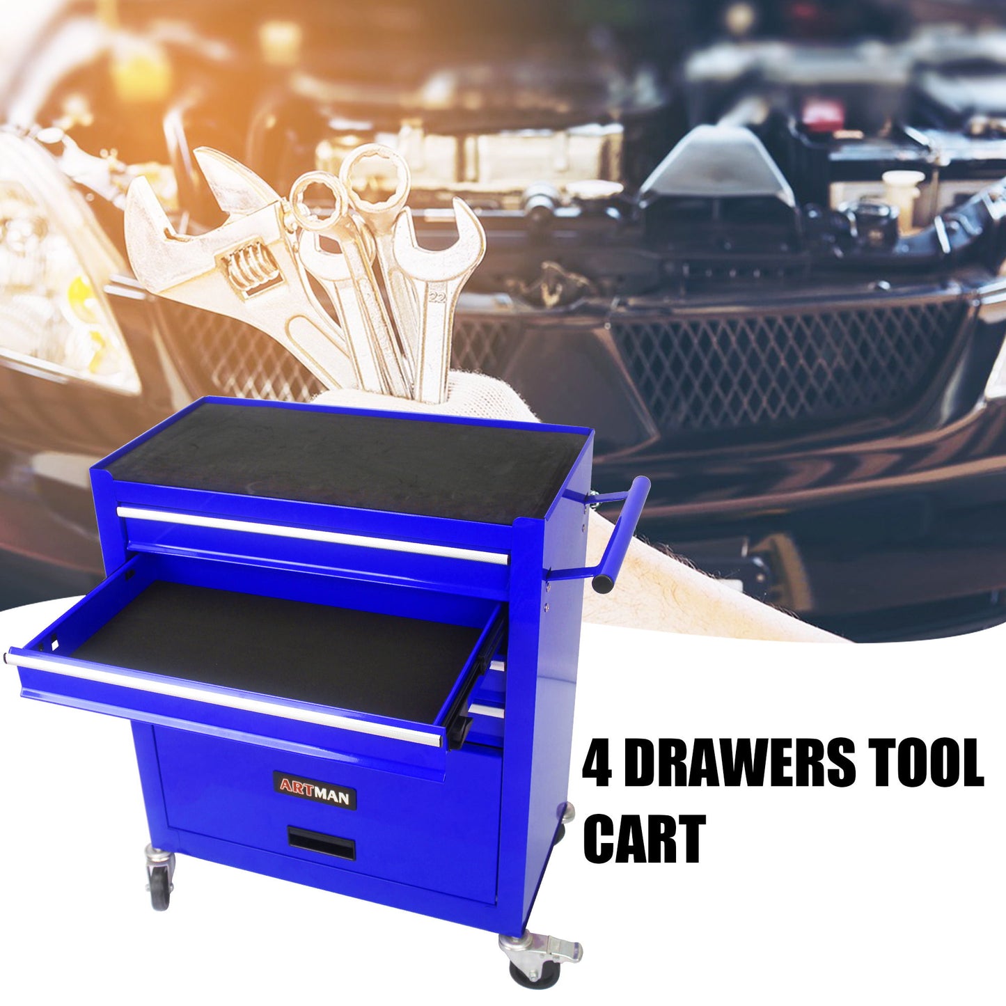 4 Drawers Multifunctional Tool Cart With Wheels Daily Nest