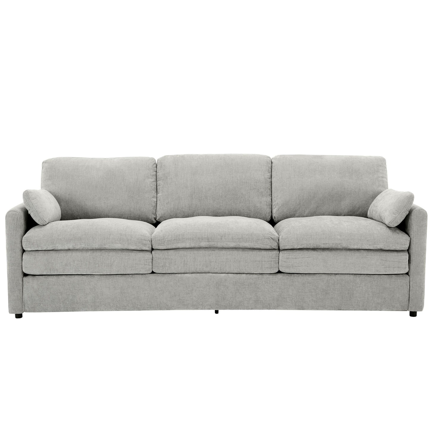 Cozy Upholstered 3 Seater Sofa With Double Cushion Hearth and Haven