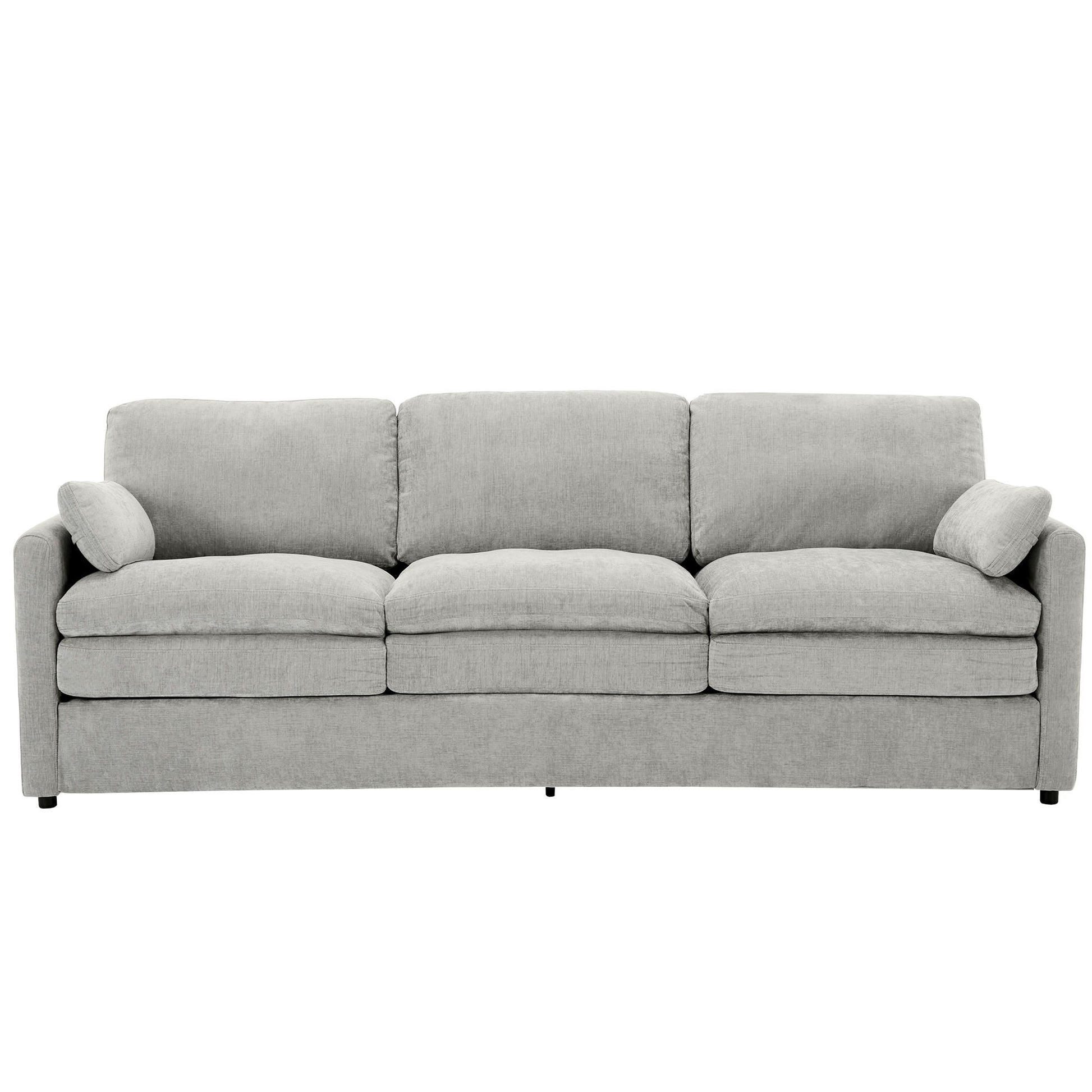 Cozy Upholstered 3 Seater Sofa With Double Cushion Hearth and Haven