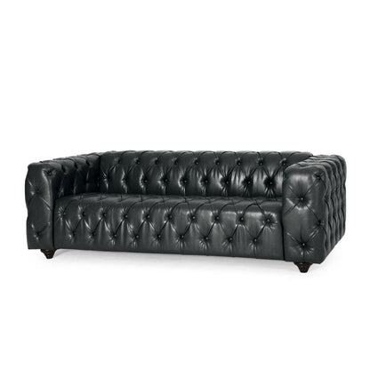 Comfy 3 Seat Sofa & Wooden Legs, For Living Room And Study - Black Noble House