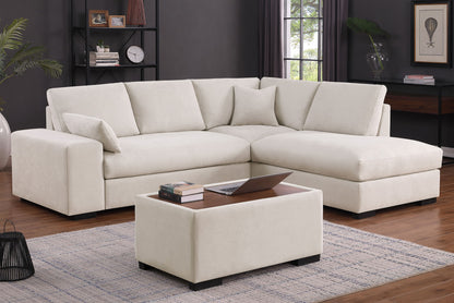 Joshua - 100" Sectional Sofa with Right Facing Chaise and Console Ottoman Lilola Home
