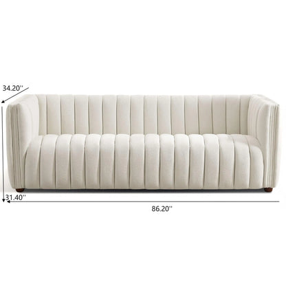 April - Mid-Century Modern Luxury Tight Back Boucle Couch Ashcroft Furniture