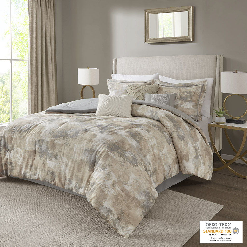 Beacon - Piece Comforter (Set of 7) - Gray Madison Park