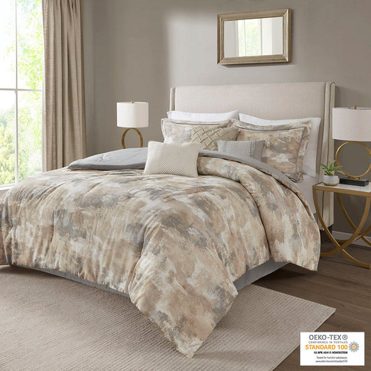 Beacon - Queen Piece Comforter (Set of 7) - Gray Madison Park