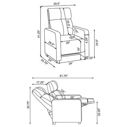 Push Back Recliner - Black Furniture Max