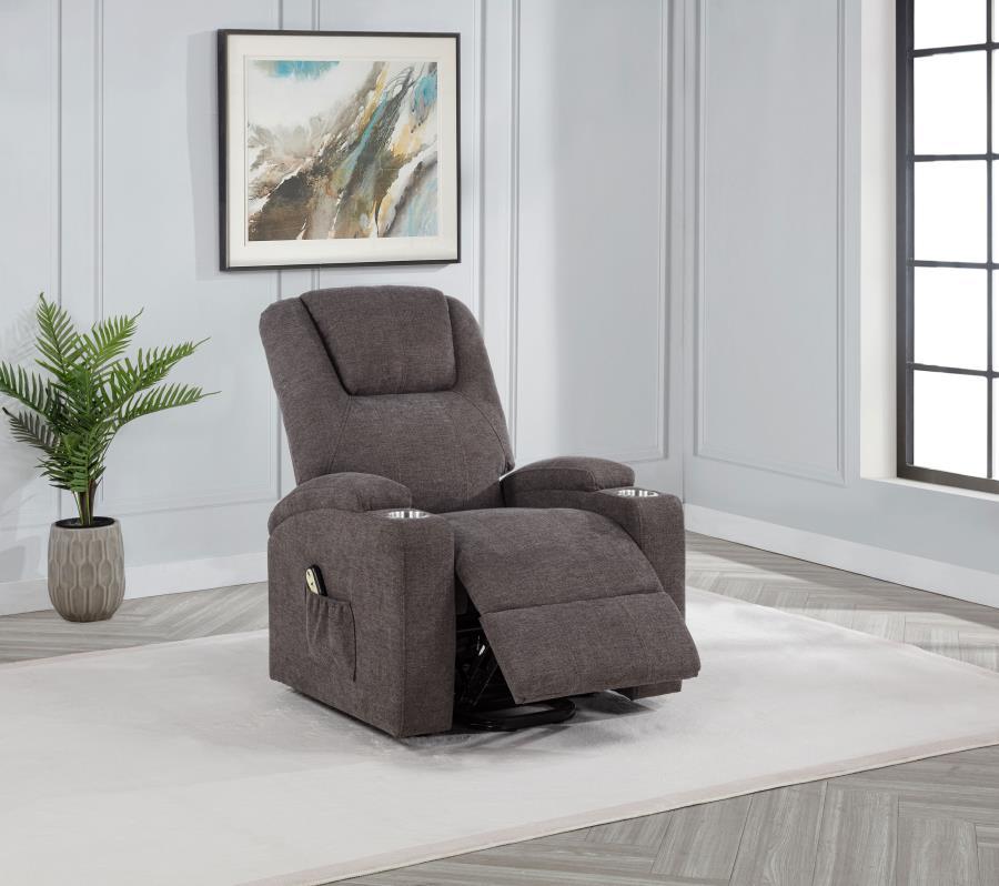 Louie - Chenille Upholstered Power Lift Massage Chair Coaster Fine Furniture