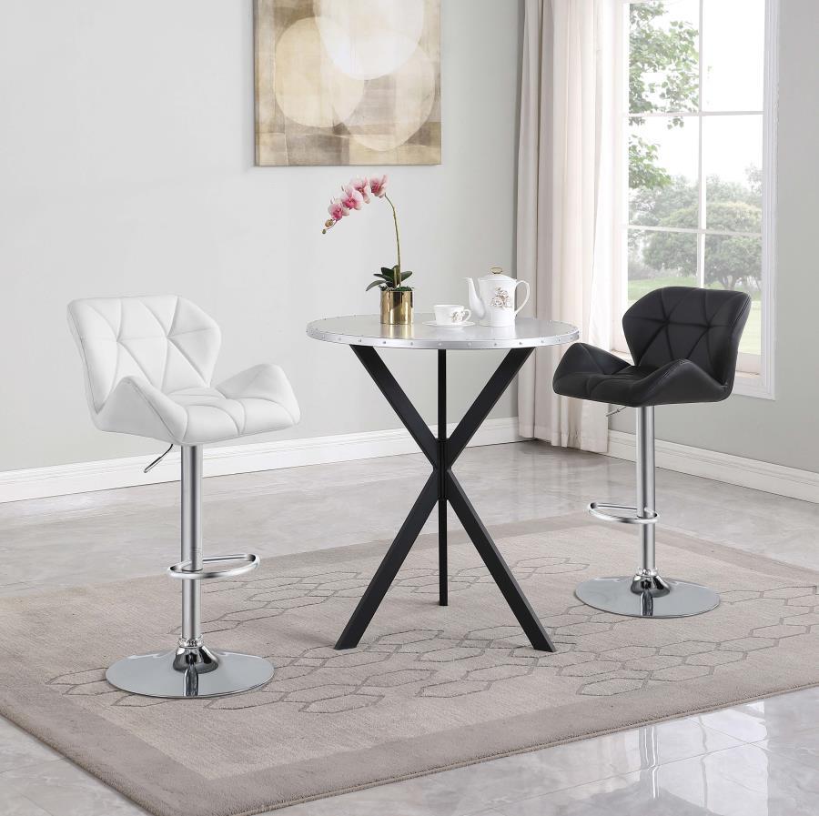 Kenzo - Round Galvanized Steel Bistro Bar Table - Silver CoasterEssence