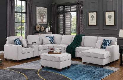 Eric - 9 Piece Upholstered Sectional With Ottoman Urban Retreats