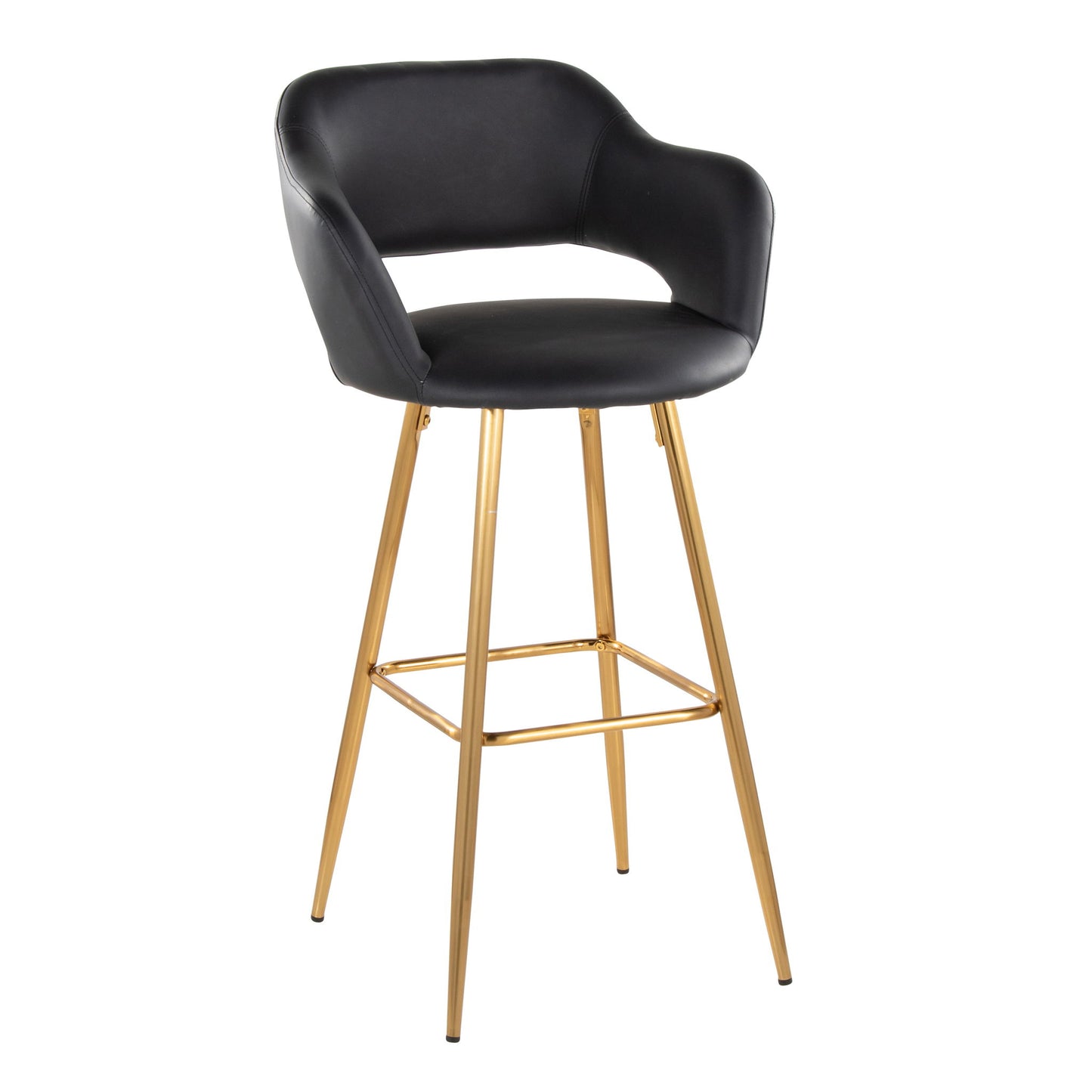 Margarite - Contemporary Fixed Height Barstool With Footrest (Set of 2) With Square Lumi Source