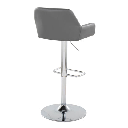 Daniella - Contemporary Adjustable Barstool With Swivel With Rounded Rectangle Footrest (Set of 2) Lumi Source