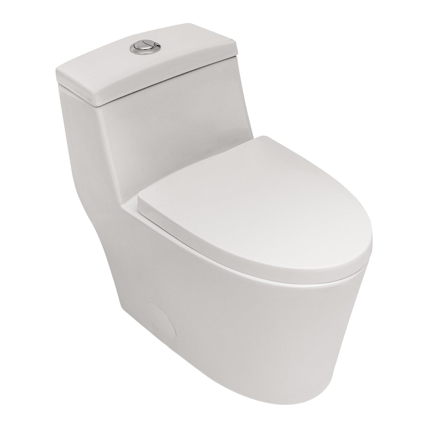 1 Piece Toilet, Dual Flush, Soft Closing Seat - White Daily Nest