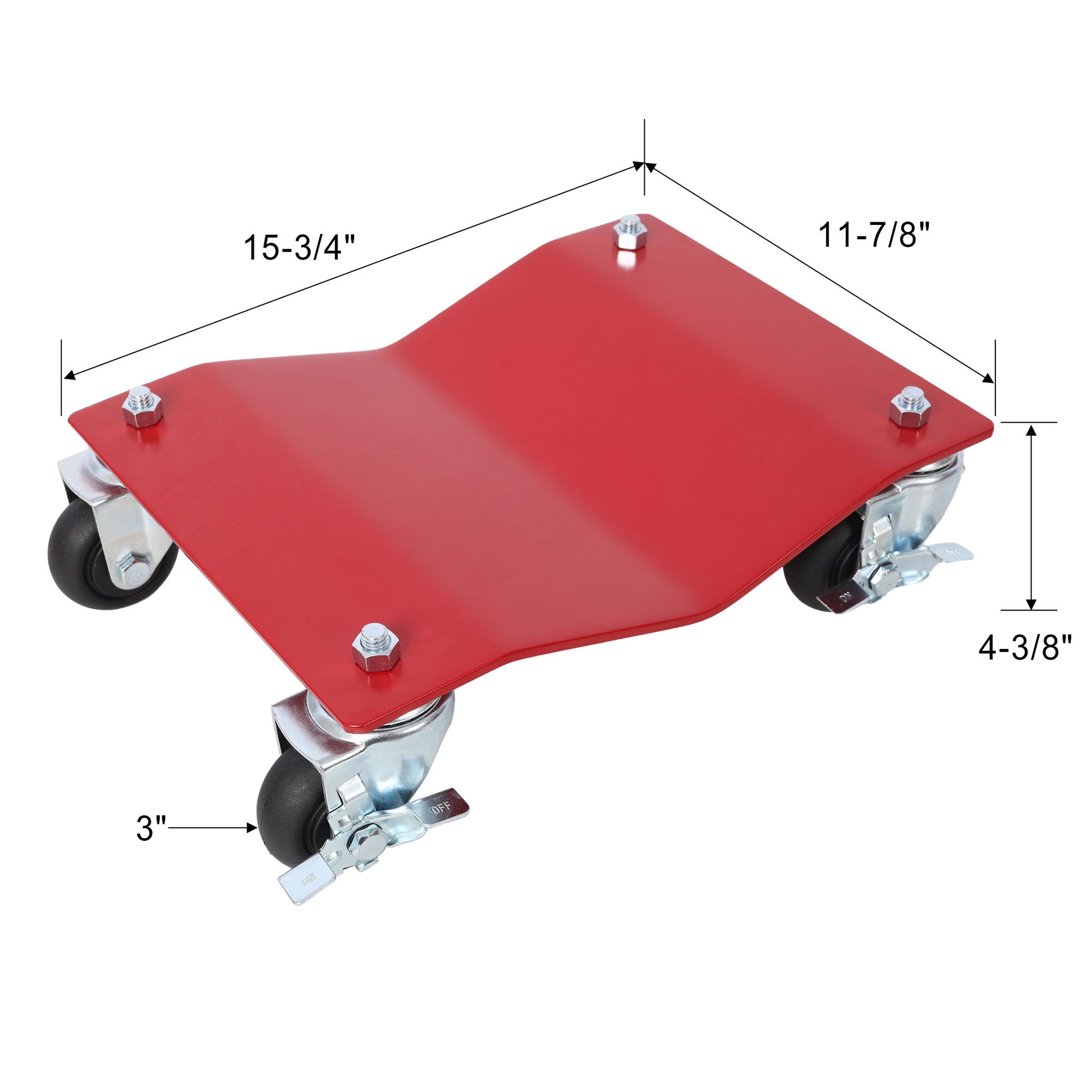 Heavy Duty Steel Vehicle Dollies With Brakes, 2500Lbs Capacity Daily Nest