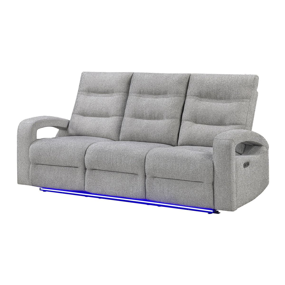 Isolde - Power Reclining Sofa, LED Lighting - Gray Global Furniture USA
