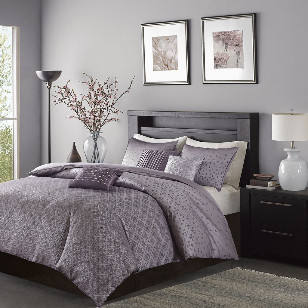 Biloxi - 6 Piece Duvet Cover Set - Purple