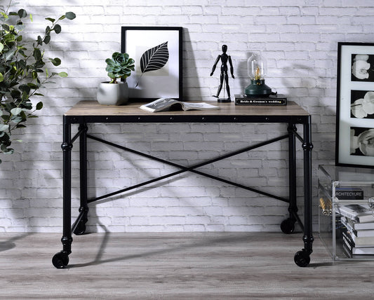 Oklarth - Rustic Writing Desk - Black / Oak Acme