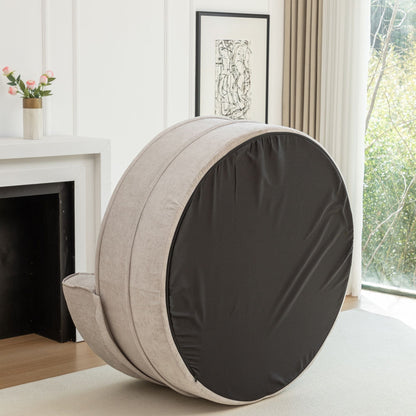 Modern Oversized Round Barrel Accent Chair With Ottoman Home Essentials