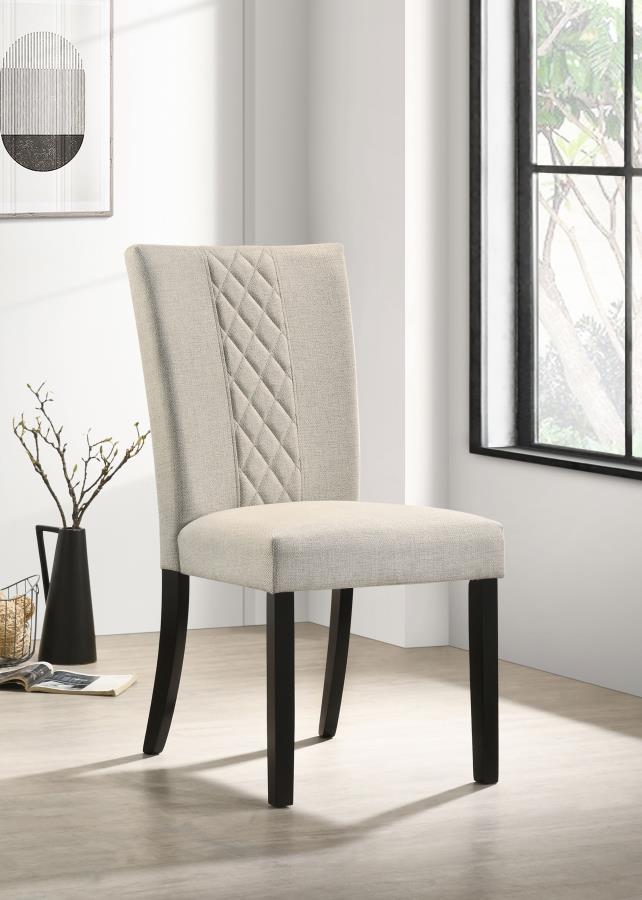 Malia - Fabric Upholstered Dining Side Chair (Set of 2) - Beige Coaster Fine Furniture