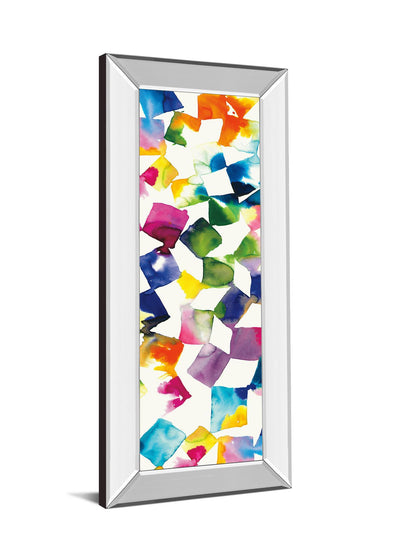 Colorful Cubes Il By Wild Apple Portfolio - Mirror Framed Print Wall Art - Blue