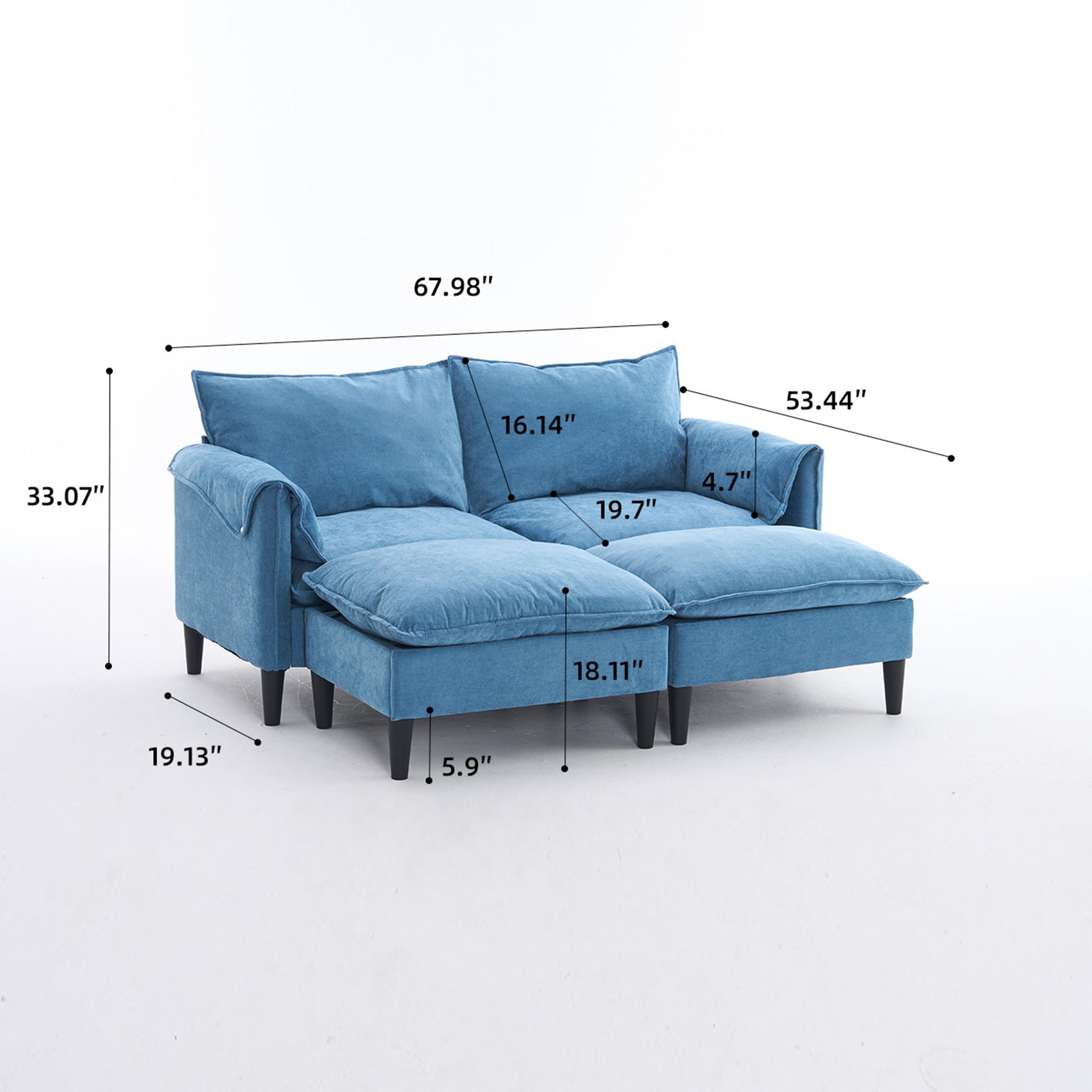 Convertible Combination Sofa With Footstools With Storage Home Essentials